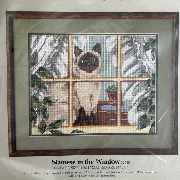 Something Special 'Siamese In The Window' Needlepoint Kit #30515 Sealed - Picture 4 of 8